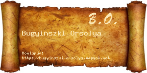Bugyinszki Orsolya névjegykártya